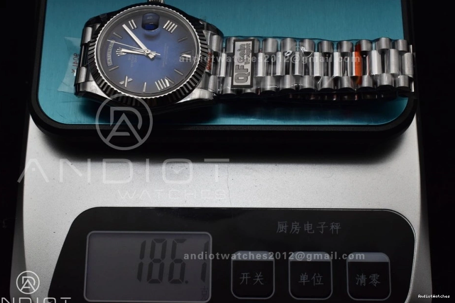 Dial V4 724 Weight) Edition SS QF Practical Blue (Gain A2836 DayDate 904L Bracelet Black Best Steel on 40 President 0419